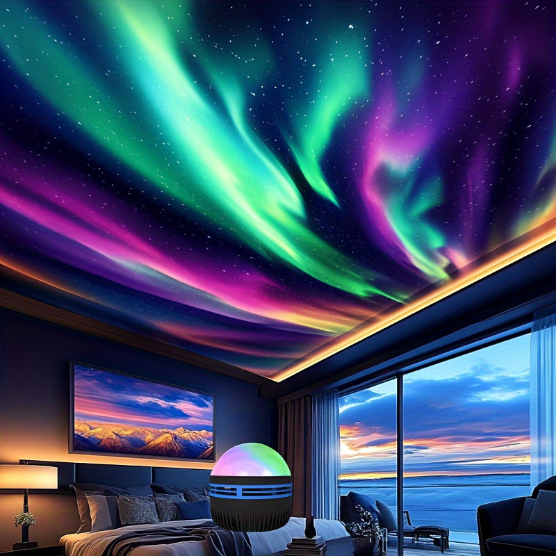 Gorgeous Starry Sky Projector featuring Northern Lights Effect - Powered by USB, includes Remote Control - Perfect for Bedroom, Game Room, Ceiling Decoration & Party Atmosphere