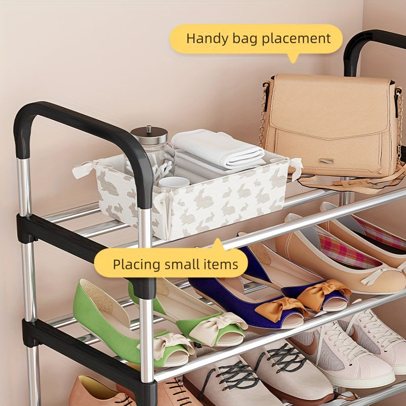 Metal Shoe Rack with 8 Tiers - Ideal for Entryway, Porch, Patio, Bedroom, Living Room - Durable Freestanding Shoe Organizer Saves Space in Any Room