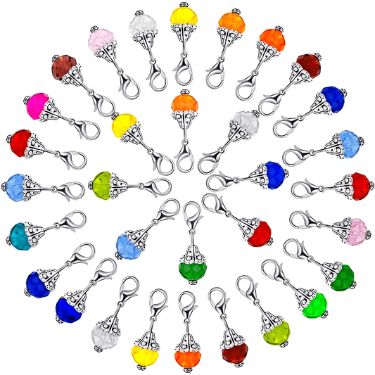 Crystal Keychain Pendant Set with 40 Pieces, Perfect for Bags, Necklaces, and Key Rings