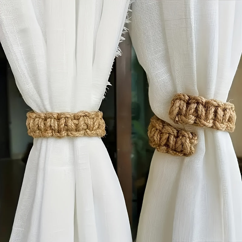 Curtain Tie Rope Braided Curtain Clip Set for Bedroom Living Room Home Decor - Includes 2pcs/4pcs Curtain Tiebacks