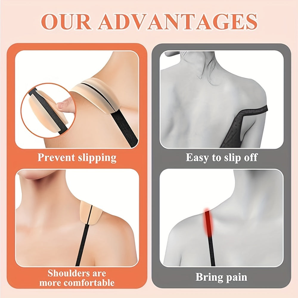 2/4/8pcs Invisible Silicone Shoulder Pads for Seamless Bra Strap Cushioninas, Women's Lingerie & Underwear Accessories.