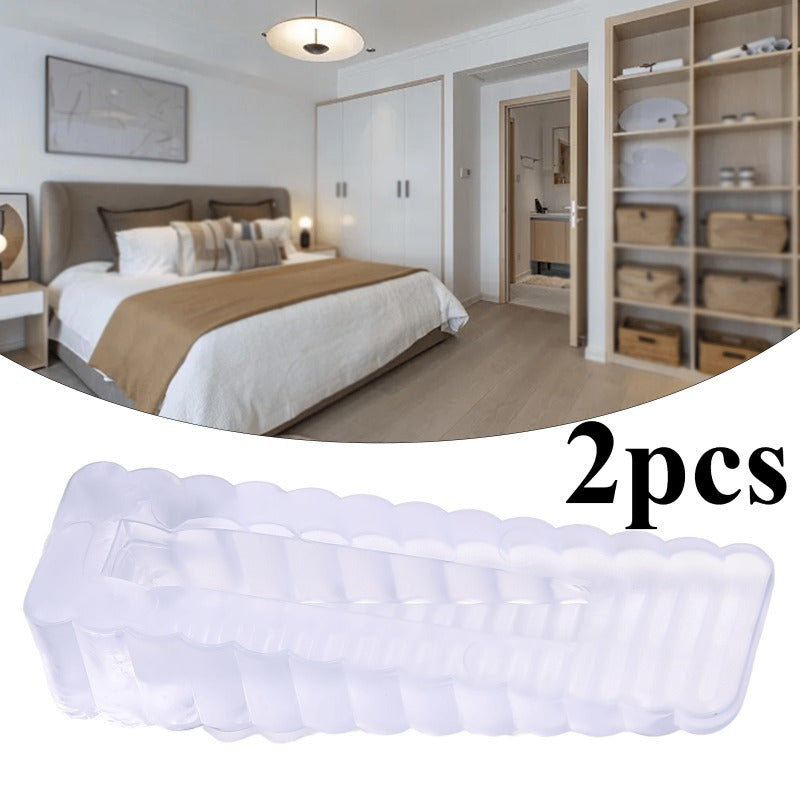 Transparent silicone doorstop, non-slip rubber wedge for home and office use. Durable and anti-collision. Perfect for protecting doors and walls.