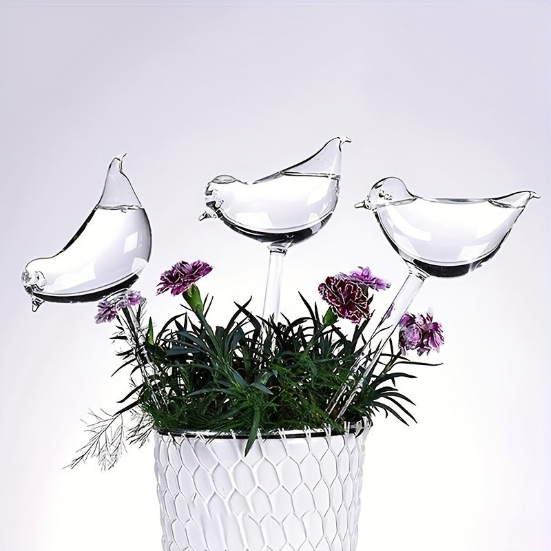 1/3/5 Bird-Shaped Self-Watering Globes for Automatic Flower Watering in Home Gardens.