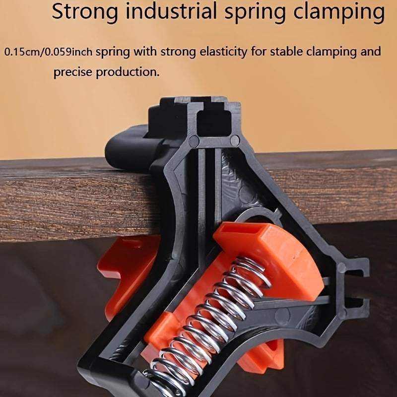 4 Adjustable Corner Clamps made of durable plastic for woodworking projects, photo frames, and T & corner joint frames.