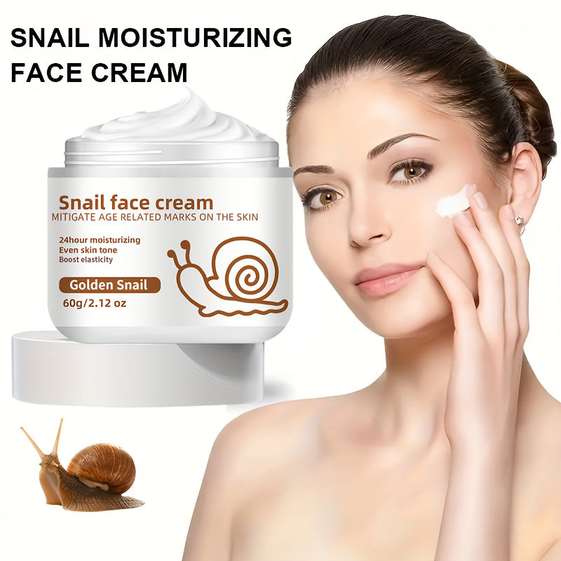 ZERELLE Snail Face Cream 60g - Hypoallergenic, Moisturizing cream for all skin types, with Hyaluronic Acid, Retinol, Vitamin C & E, Glycerin - Youthful skin care, Non-Sticky, 24-Hour