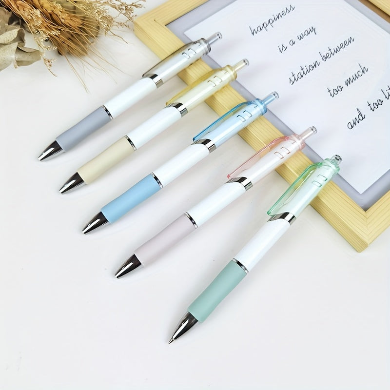 Retractable medium point plastic pen for school, office, home, writing, business notes, memos, drawing, and sketching