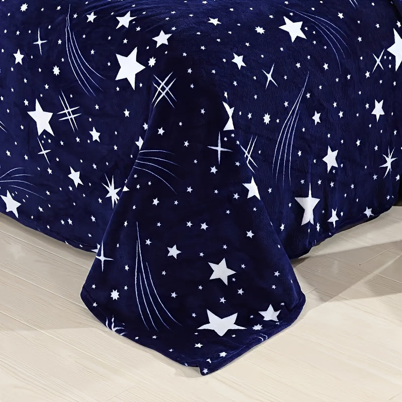 The SEA BEAR Soft & Warm Fleece Throw Blanket features a charming Meteor Pattern, ideal for snuggling up on the couch, in the office, bed, or while camping and traveling. This all-season hypoallergenic gift blanket is multifunctional, perfect for use as