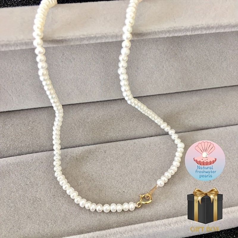 Bohemian Style Fashion Pearl Necklace featuring Natural Pearls and a Gift Box, Perfect for Parties and Banquets, Suitable for Year-Round Wear