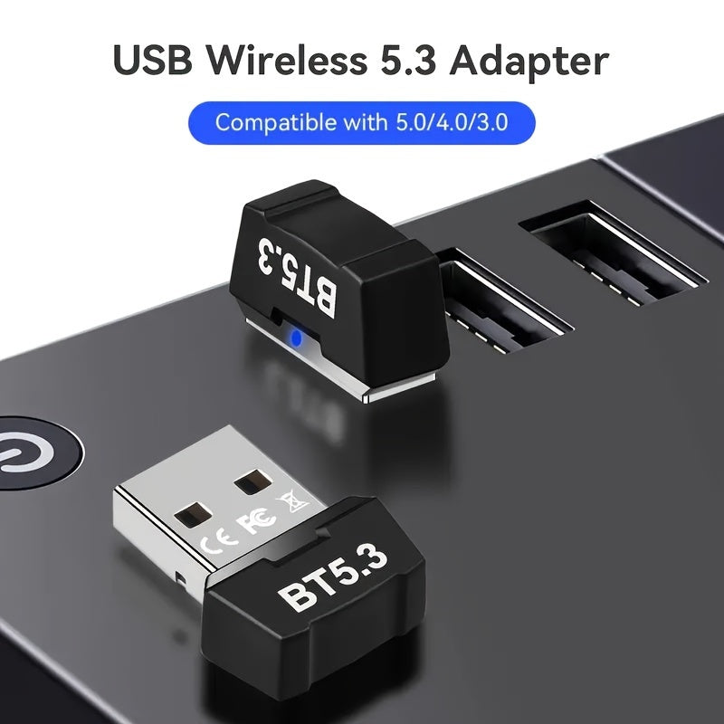 5.3 Wireless USB network adapter for multiple device support without the need for drivers. Ideal for connecting various devices such as headphones, speakers, tablets, keyboards, mice