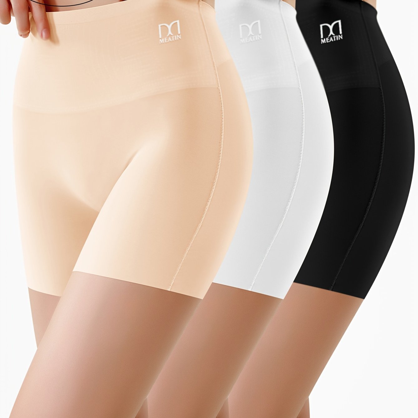 Women's safety panties with high-waist, tummy-tightening, hip-lifting, anti-glare, riding sports boxer shorts.