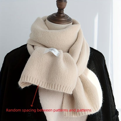 Stylish Men's Knit Wool Scarf for Autumn/Winter - Thick, Warm, and Elegant | Solid Color, Fashionable Design