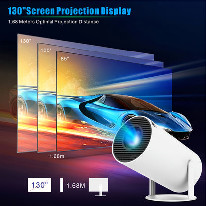 HY300 Pro Projector Andro 11.0 4K Ultra Clear, Portable 200ANSI Wireless Home Cinema, 180° Projection, Multi-angle Adjustment.