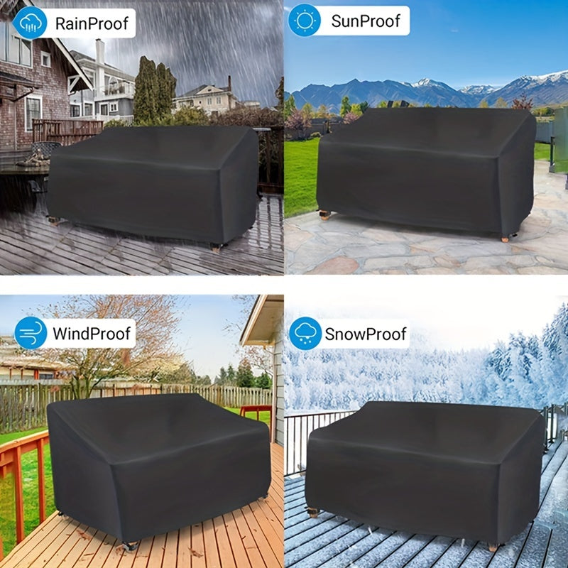 Shield your garden loveseat with a waterproof, dust-proof, anti-UV cover, ideal for outdoor patio and beach chairs!