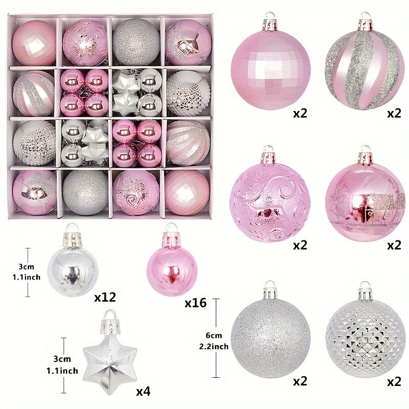 44 Christmas ball ornaments for decorating Christmas trees at home parties, weddings, and as holiday gifts.