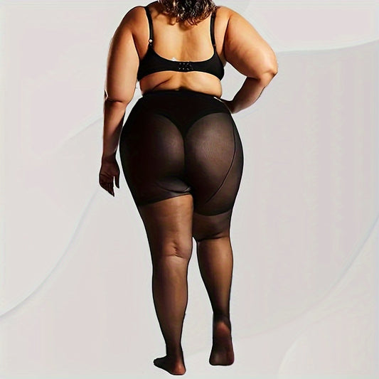 2 Pairs of Women's Plus Size Sexy Control Top Pantyhose