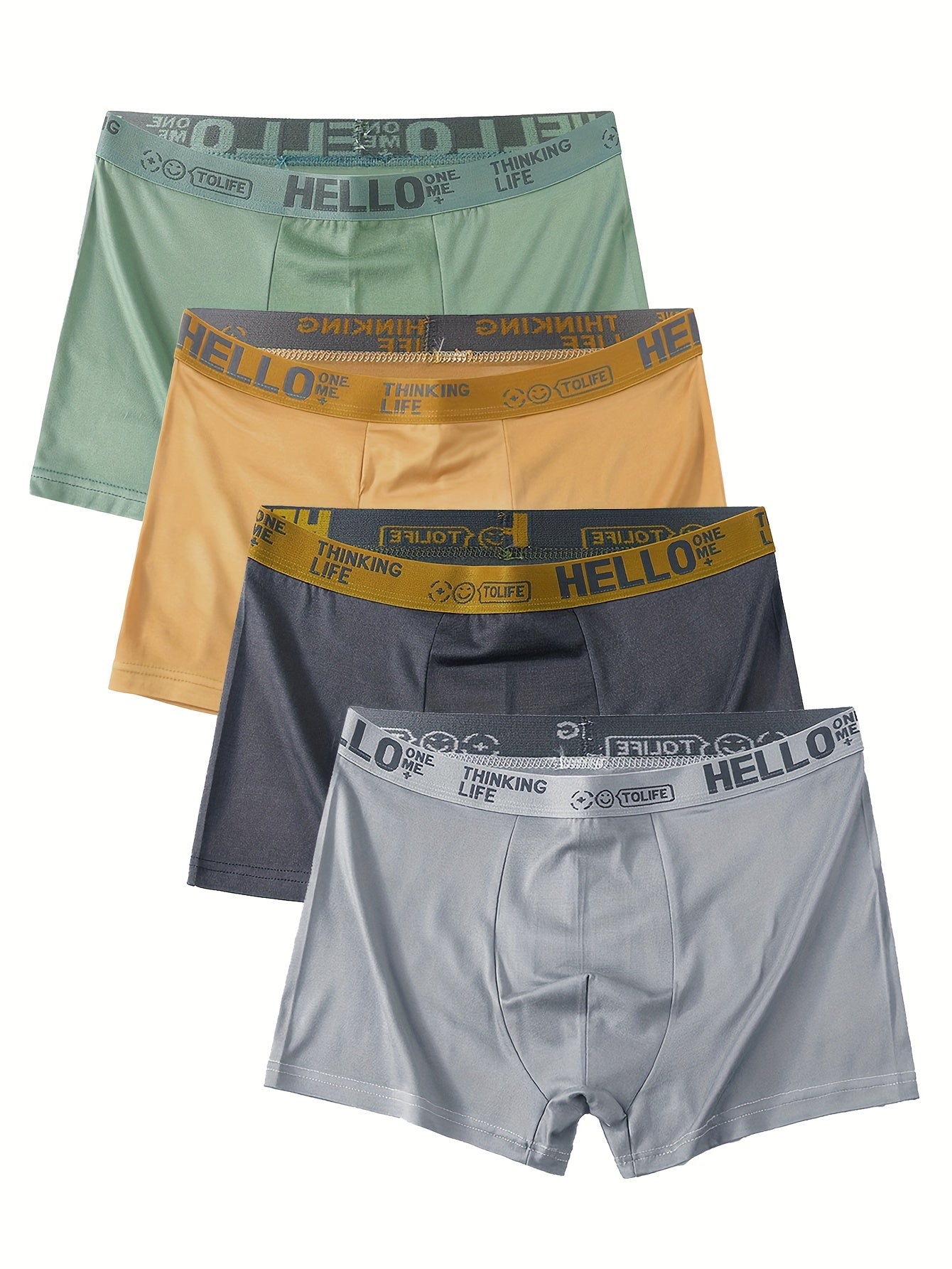 4 Men's boxer briefs that are breathable, soft, stretchy, and quick-drying for all-day comfort.