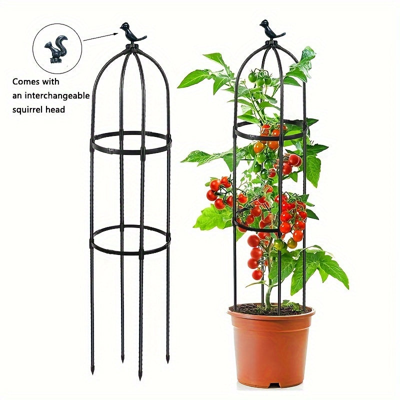 Adjustable Bird Perch Stand for Indoor/Outdoor Plants and Birds, with 2/3/4 Tiers and Support Stake.