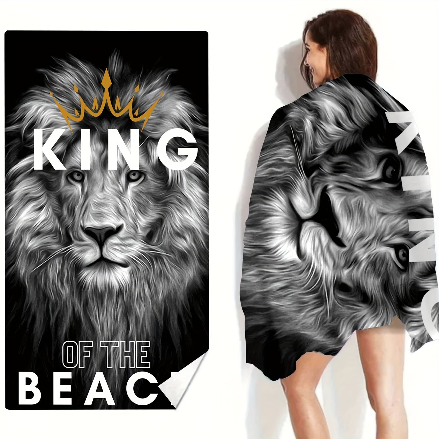 Oversized microfiber beach towel, 149.86cm X 73.66cm, perfect for summer activities. Windproof, sun protection, ideal for beach, parties, yoga, travel, camping. Great gift for vacations.