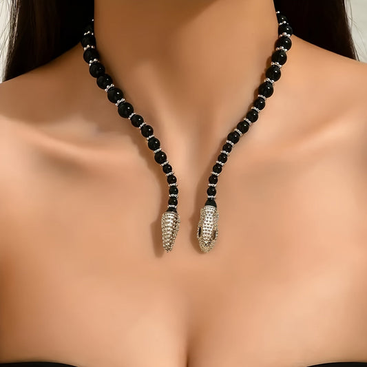 Snake-shaped Jewelry: European and American Cross-border Hot Selling, Mysterious Fashion Personality Beaded Necklace