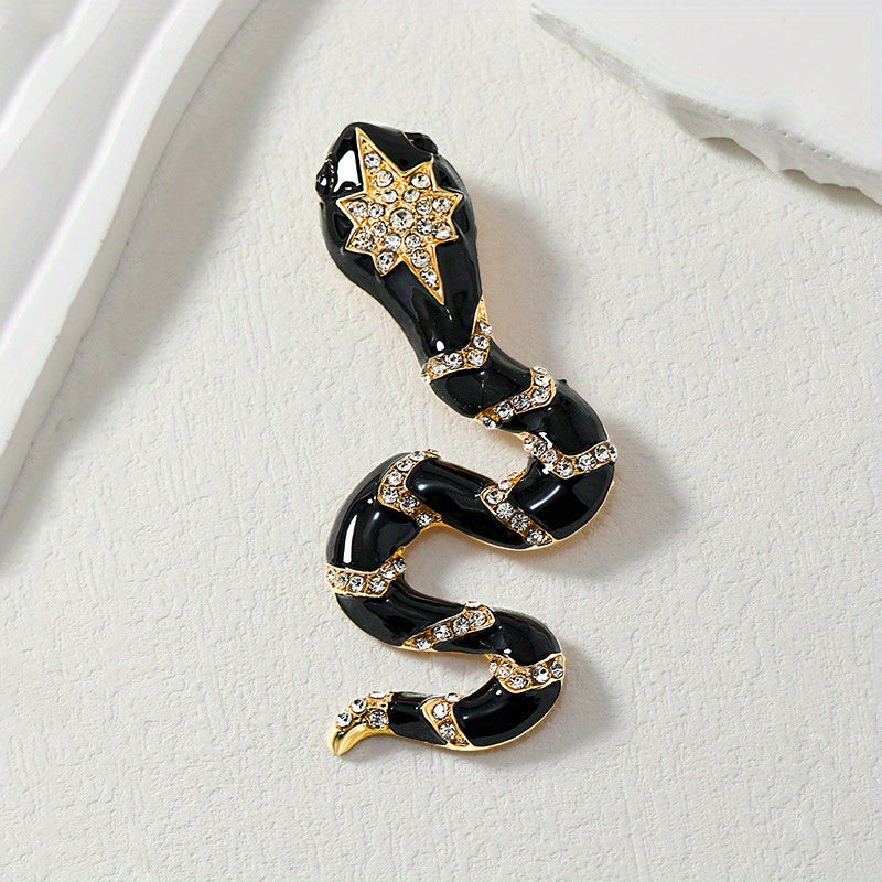 Stylish Enamel Snake Brooch - Animal Pin Corsage, Fun Accessory