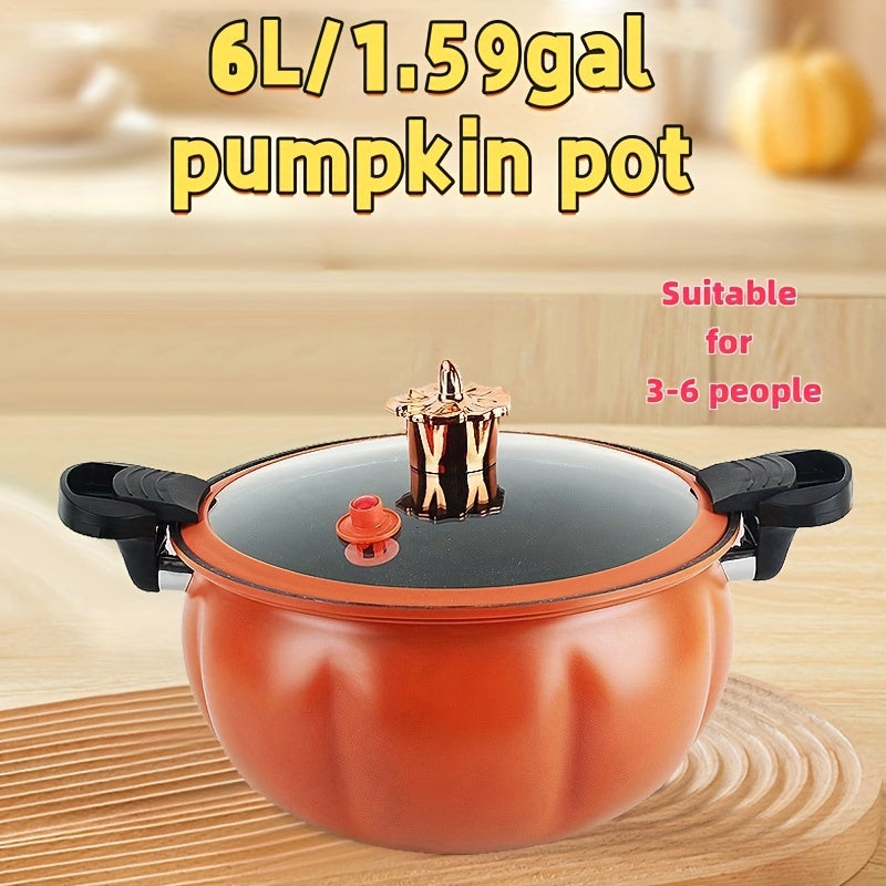 1-piece Pumpkin shaped multifunctional pot that can be used as a wok, soup pot, and frying pan.