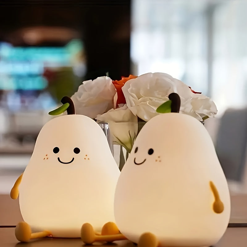 New cute night light made of silicone, USB rechargeable, provides soft warm lighting for room tables.