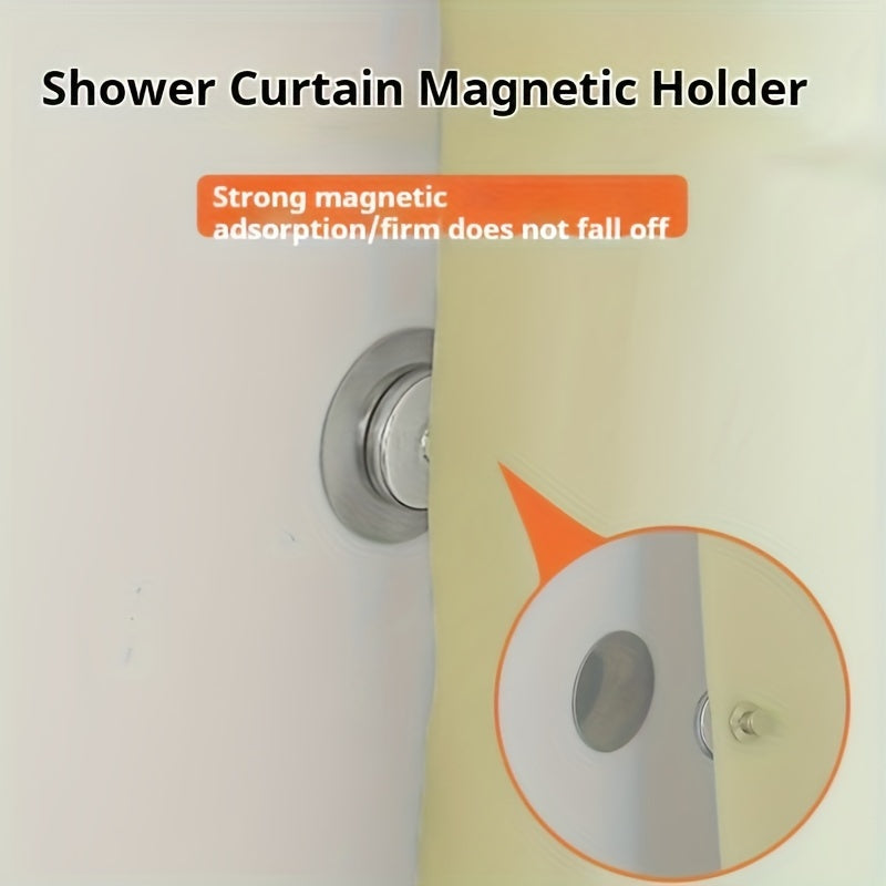 Modern metal curtain magnetic hooks, easy to install with wall hanging magnetic buckle, suitable for various uses such as shower curtains and wall stickers.