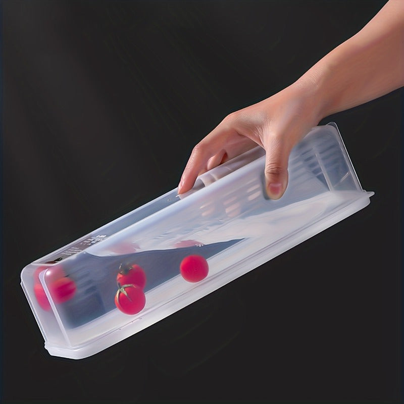 Rectangular Noodle Storage Box with Lid – Keep Your Fresh Ingredients Fresh! A Reusable Plastic Container Perfect for Refrigerator Storage, Ideal for Organizing Various Grains in Your Kitchen. Featuring a Hanging Sealed Design for Added Convenience.