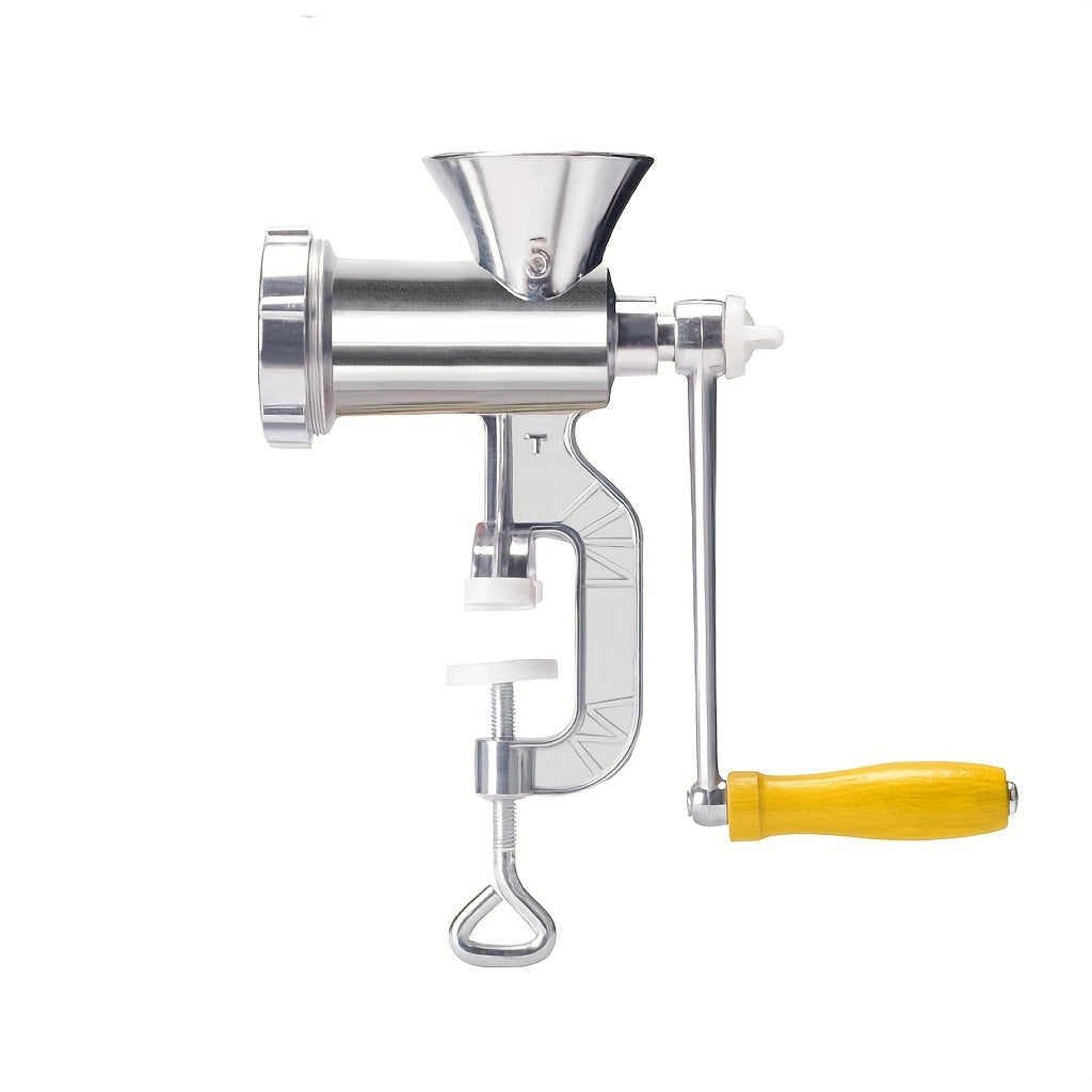 Durable Stainless Steel Hand-Cranked Meat Grinder and Vegetable Mincer - Manual Operation with Table Clamp for Easy Kitchen Preparation