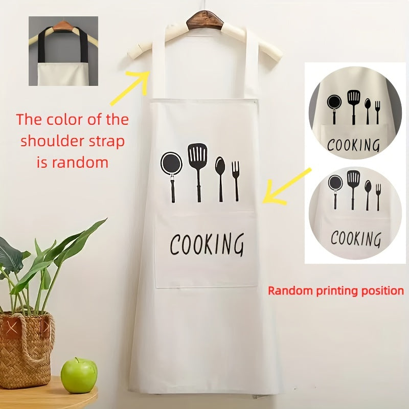 Waterproof plastic apron with convenient pockets for kitchen and restaurant use. Stain-resistant and unisex design.