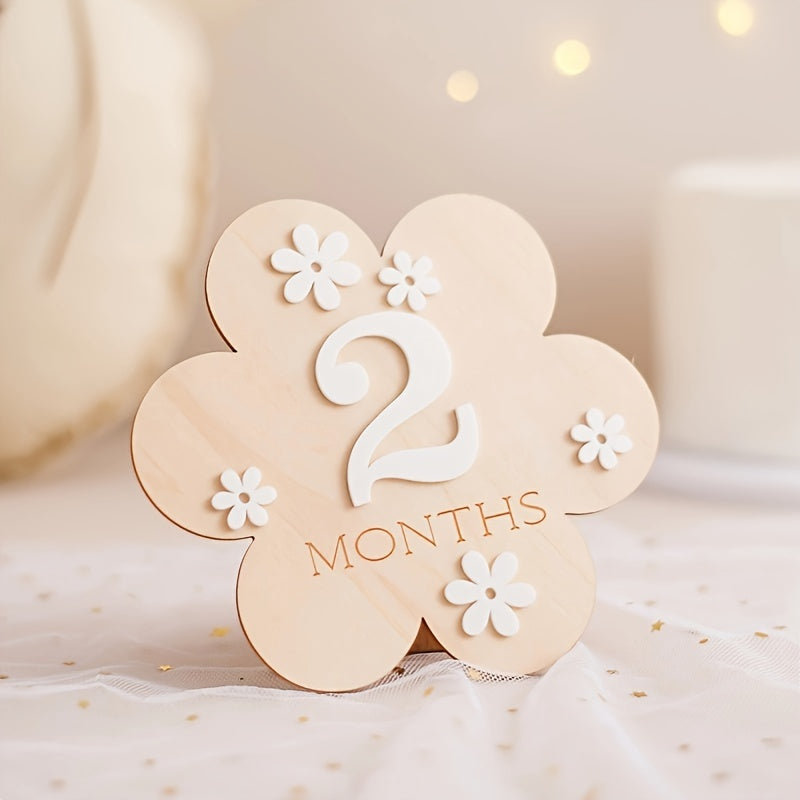 Milestone Flower Birth Plaque, Memorial Birth Plaque, Bath Gift, Birthday Photo Props for 's Birthday