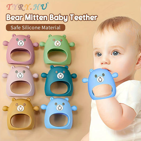 TYRY.HU Soft Silicone Teething Mitten for Young Children - Anti-Drop, BPA-Free Chew Toy for Babies 6 Months and Up | Ideal Hand Soother & Gift for Thanksgiving & Christmas, Satisfies Sucking Needs and Easy to Grip