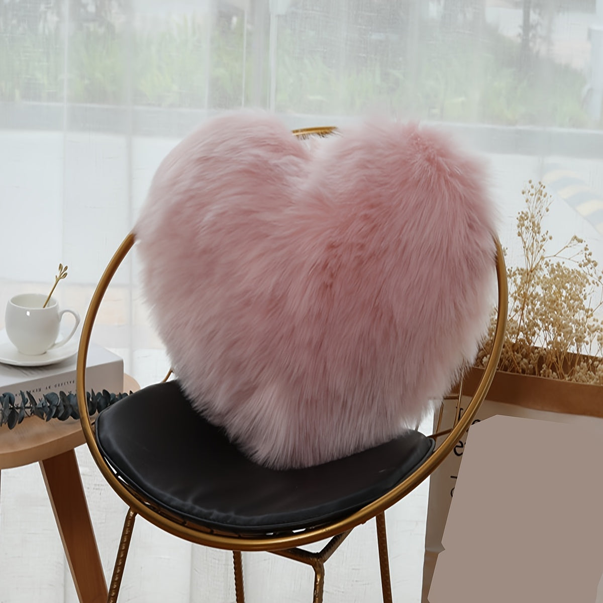 Soft and cozy pink heart pillowcase for living room, sofa, and bedroom, adding romance and comfort to your home decor.