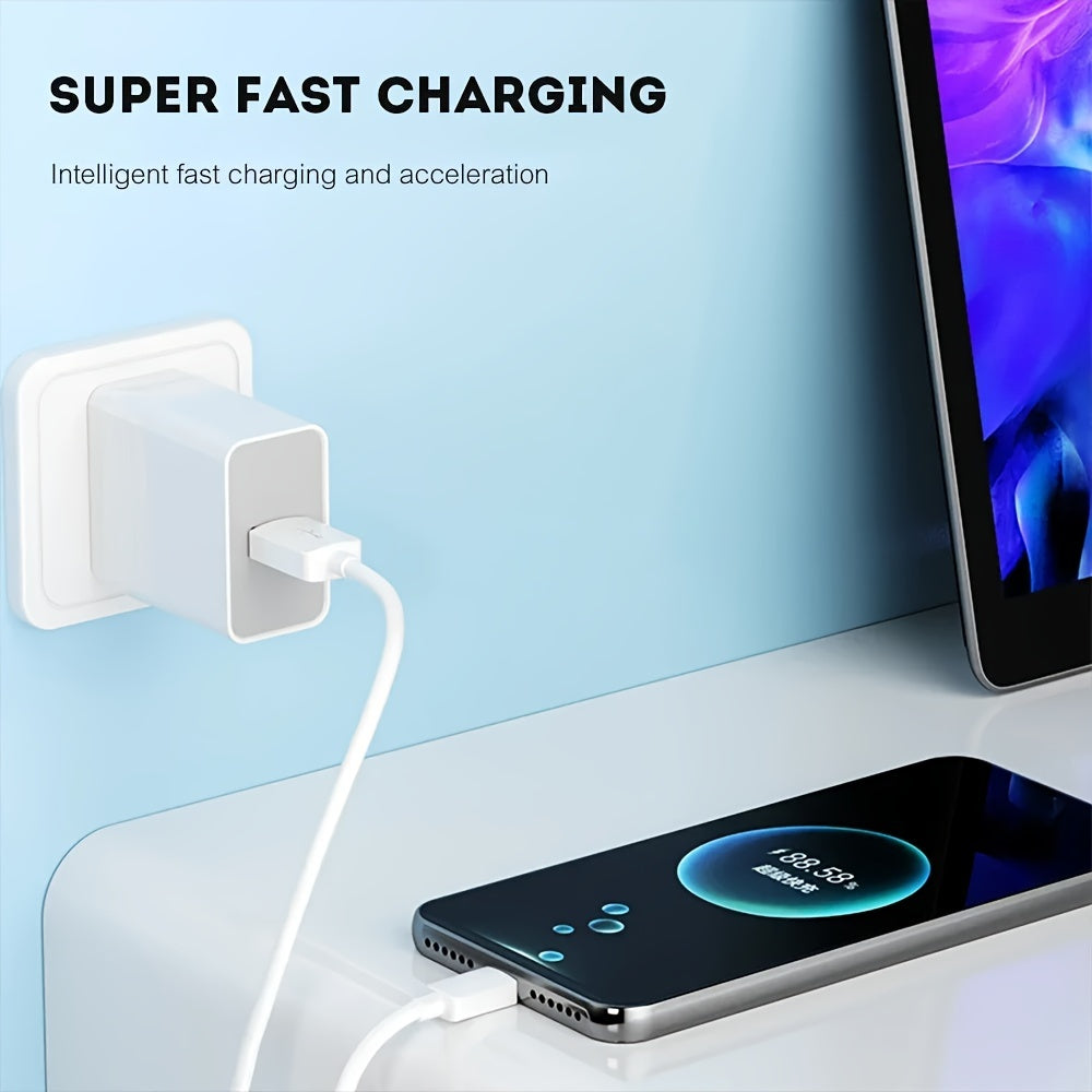 Long USB-C fast charging cable for various Android phones, cameras, printers, and other devices, with power distance charging capability (no data transfer).