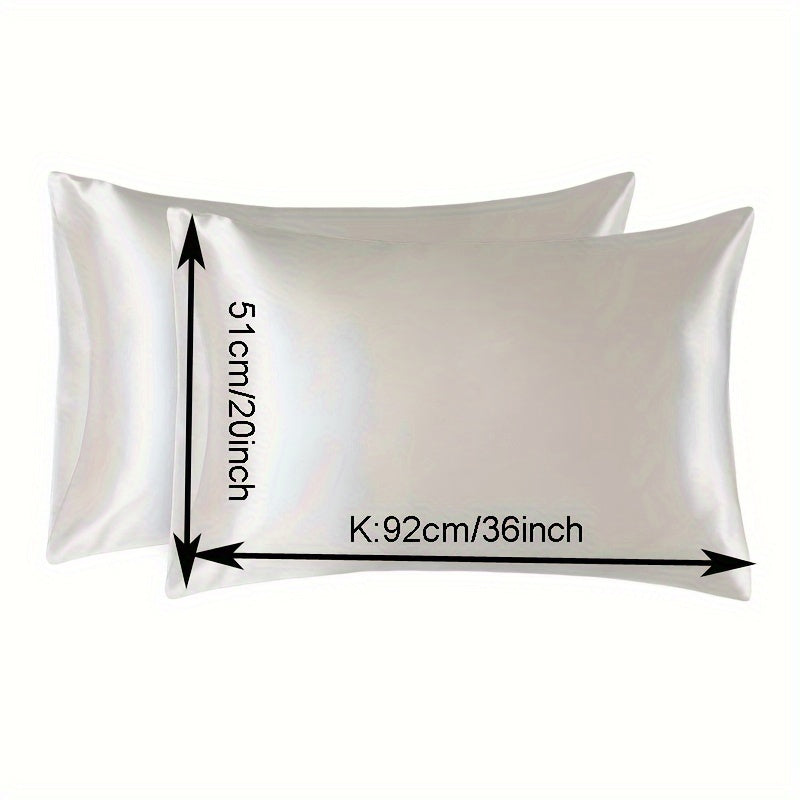 Two pieces of satin pillowcases (pillow core not included), featuring soft and breathable fabric, high-quality envelope design for protecting pillows in bedroom, sofa, or home decor.