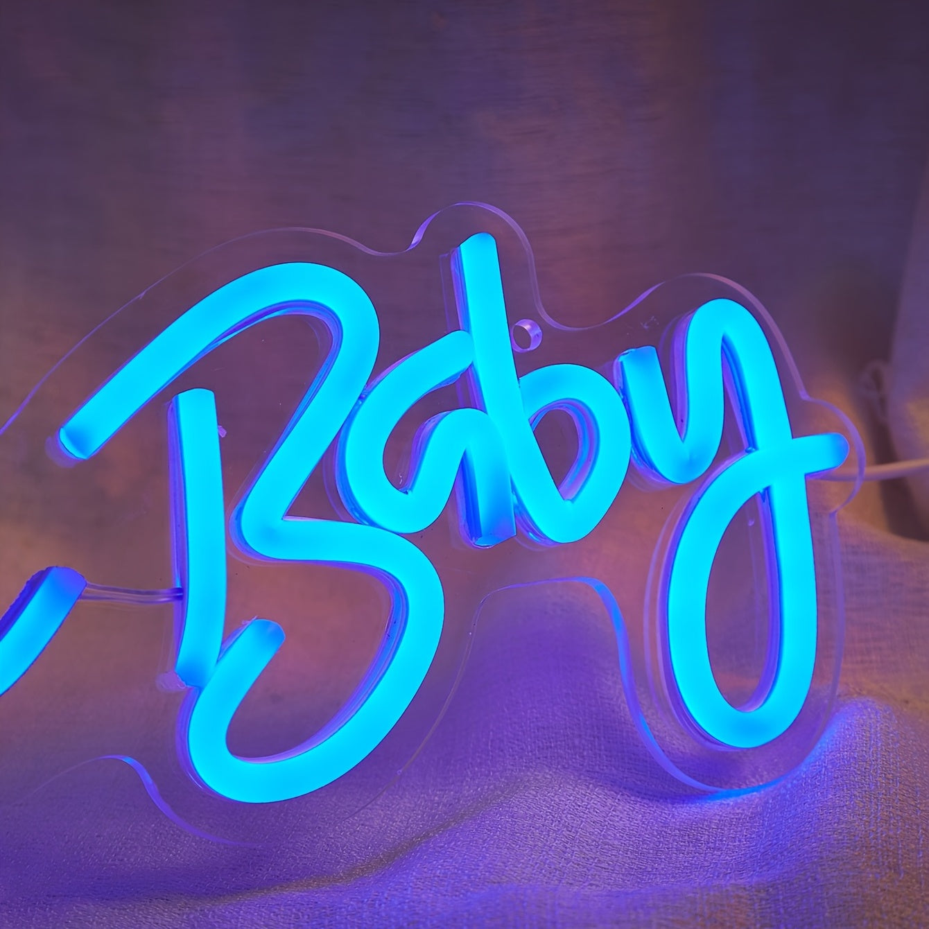 1 piece LED neon sign "Oh Baby" with switch control and USB power, no batteries needed, for bedroom wall decor.