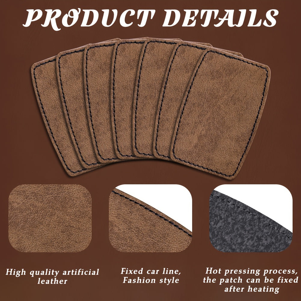 60 pieces of rustic leather patches for hats, featuring adhesive backing and laser engraving blanks. These faux leatherette patches are perfect for embroidery, sewing onto clothing, jackets, backpacks, and fabric.