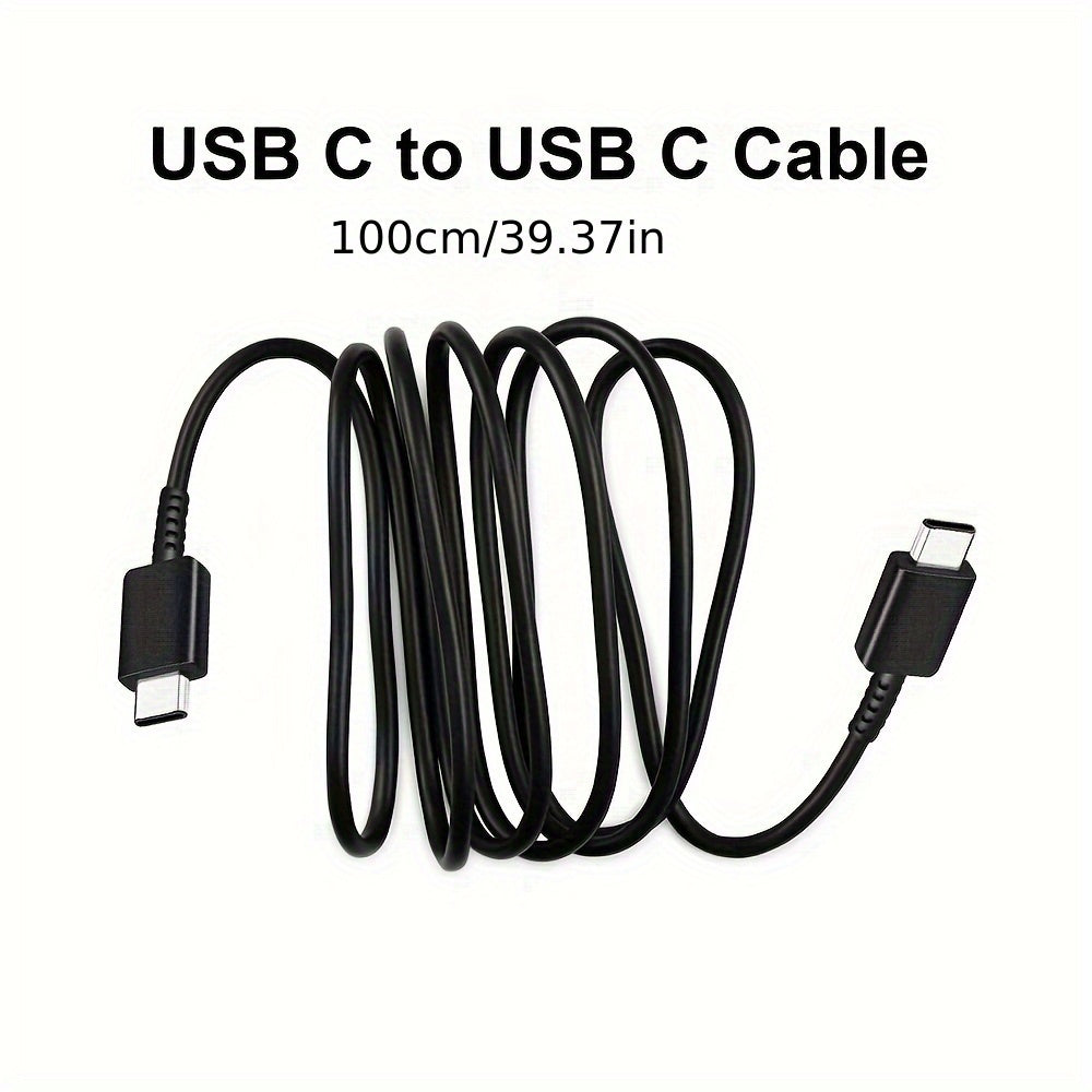 25W USB-C Tez Zaryadlovchi 100 sm Type-C Kabel bilan, Samsung Galaxy (A seriyasi, M seriyasi, S seriyasi), iPhone 15/16 va iPad bilan mos keladi. LED ko'rsatgichi bilan yuqori tezlikdagi quvvat adapteri.