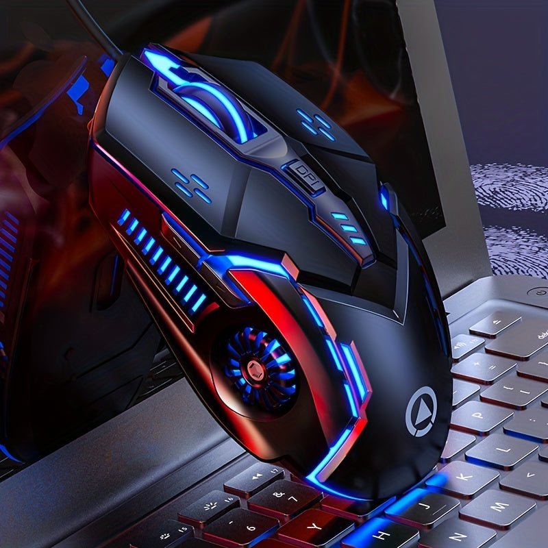 Silent silver mechanical gaming mouse suitable for both desktop and laptop use.