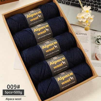 500G Alpaca Wool Yarn, 245 Thick Knitting Needles, Multi-Colored Kit for Autumn and Winter Fashion DIY Projects. Includes Yarn for Sweaters, Cardigans, Scarves, Hats, Gloves, Pants, and