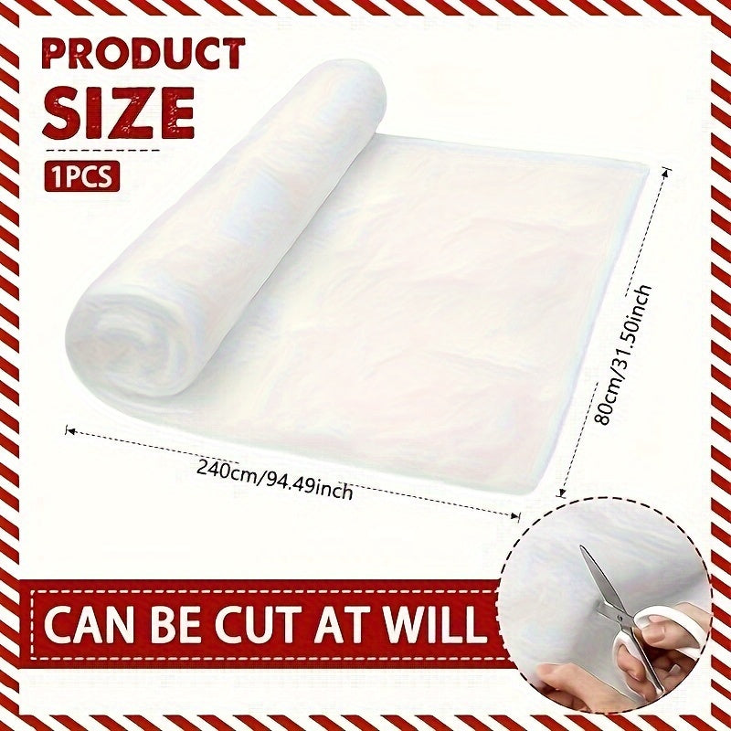 Soft white faux snow blanket for Xmas village backdrop, tree decorations, and photo props - No electricity or feathers needed - 1 piece Artificial Christmas Snow Roll