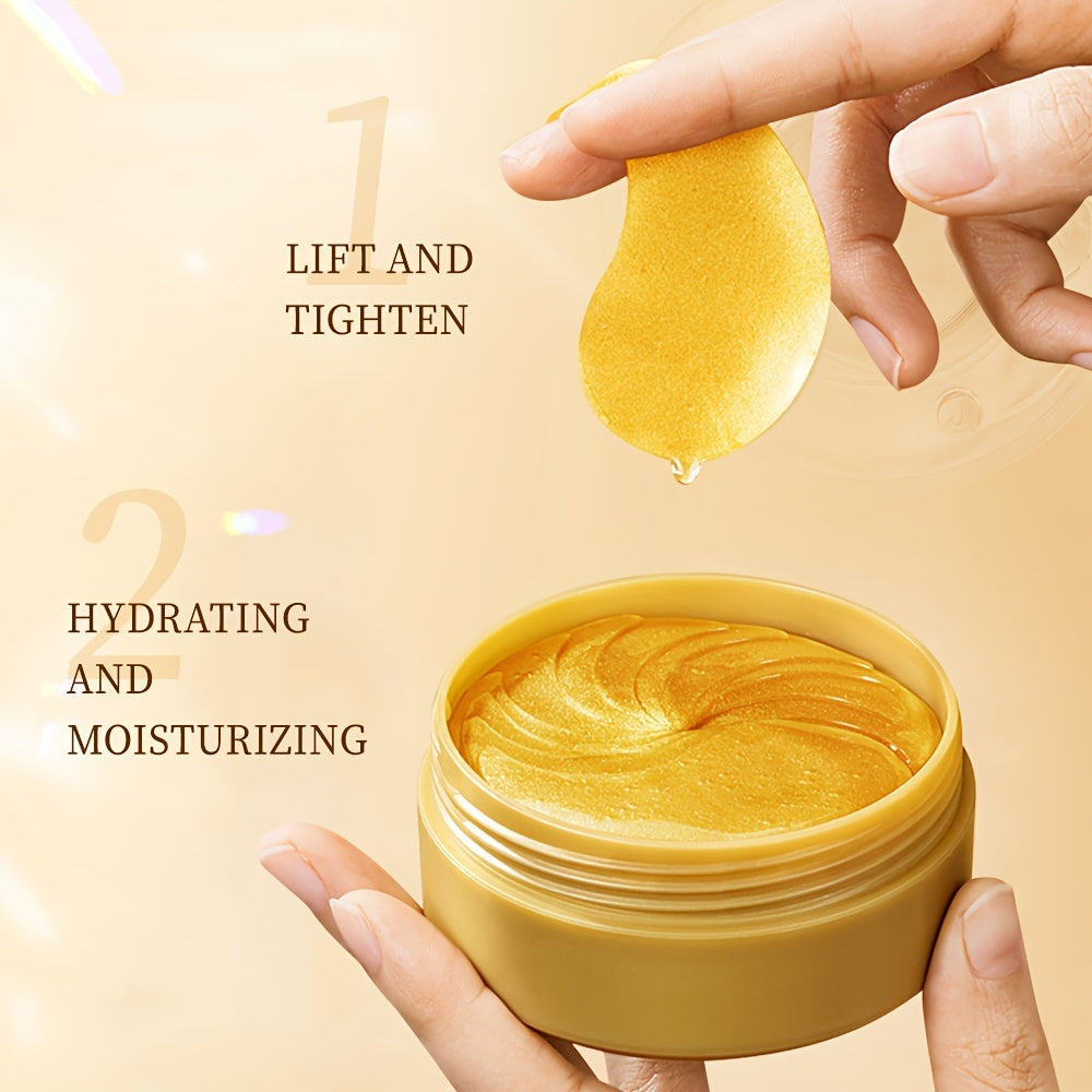 60 Golden Firming Eye Patches hydrate, nourish, smooth wrinkles, tighten skin, suitable for all skin types.