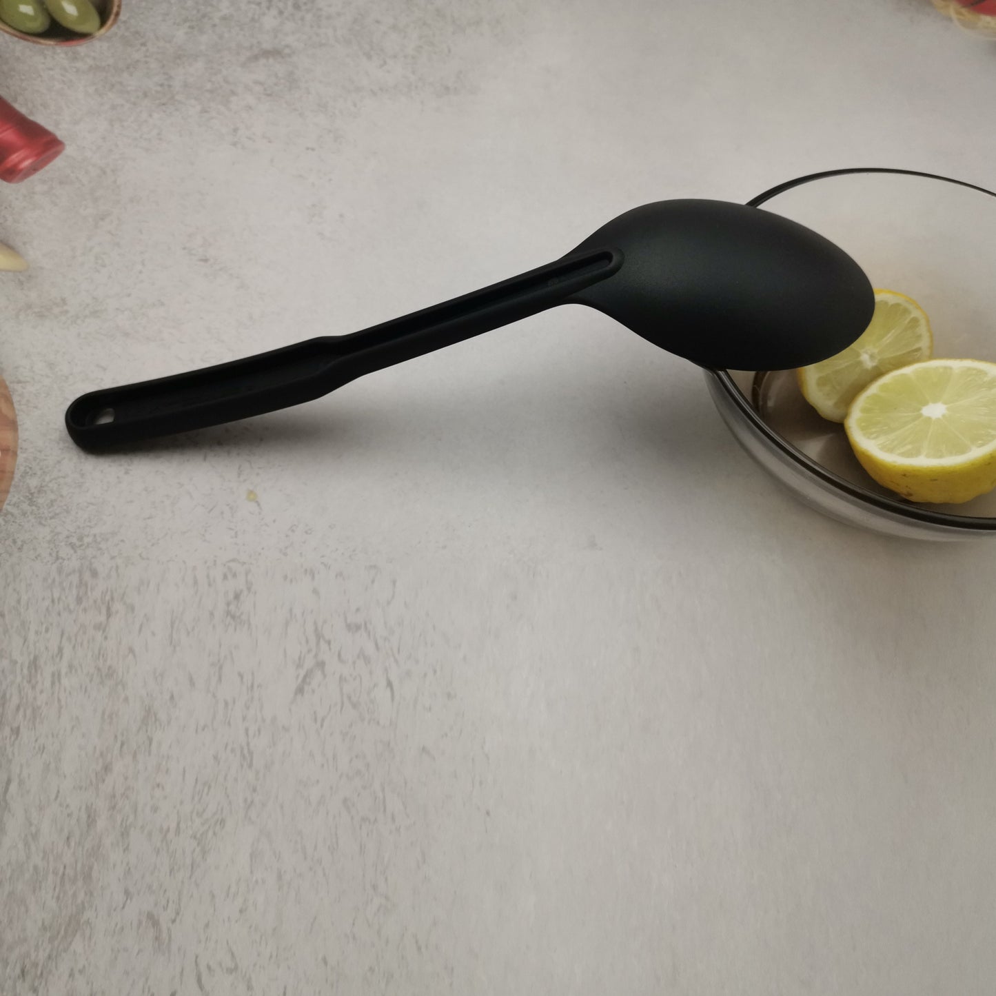 1 Large Nylon Serving Spoon with Non-Slip Handle and Hanging Hole for Easy Storage, Ideal Kitchen Utensil.