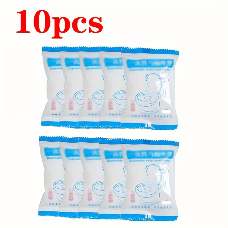 10-pack of thick waterproof disposable toilet seat covers for travel and hotel use, no electricity required