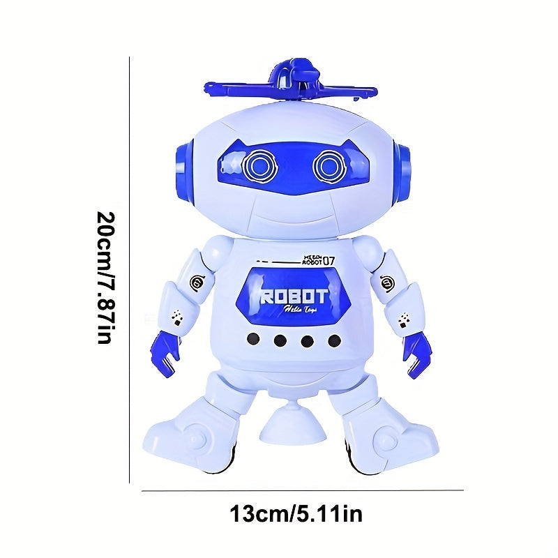 Dancing Robot Toy for Kids, 1 Piece, Features LED Lights and Music, 360-Degree Rotating Action, Perfect Gift for Boys and Girls, Made of Durable Plastic