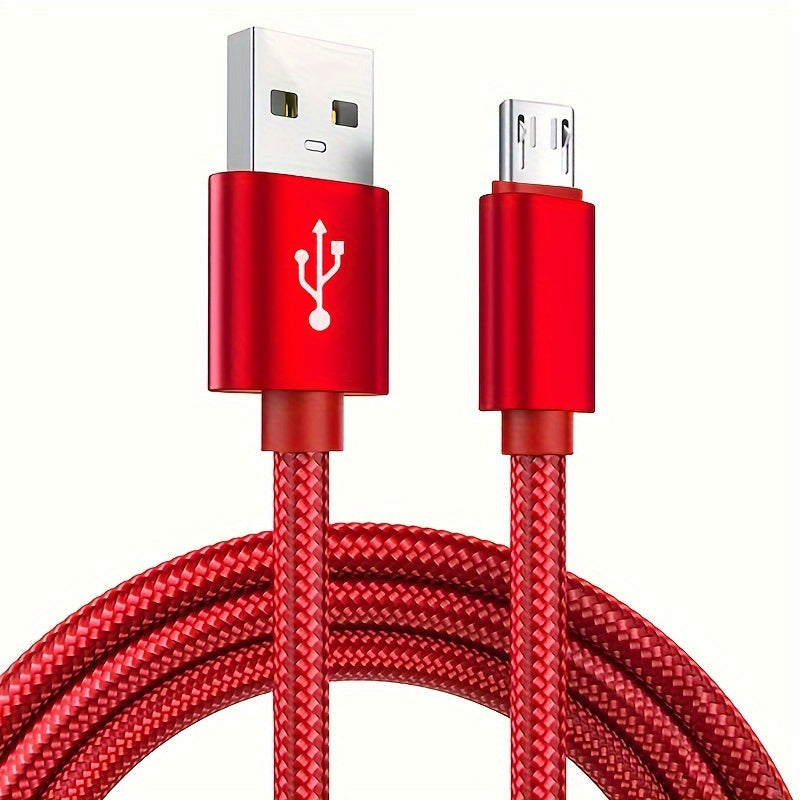 Nylon braided micro USB cable for fast charging Samsung, Xiaomi, Vivo, OPPO, Redmi, and other Android phones.