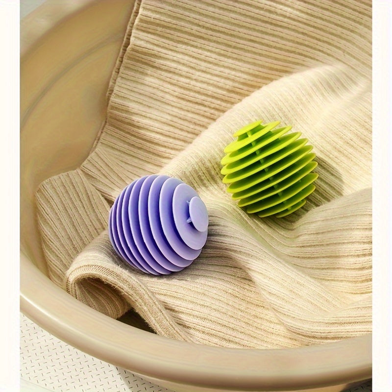 Reusable laundry balls reduce wrinkles, static, and promote softness without electricity. Machine wash safe.