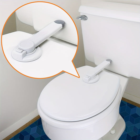 Toilet Safety Lock Set with Additional Pallet for Standard Toilets, Simple Installation and Lid Locking Mechanism, 1 Piece