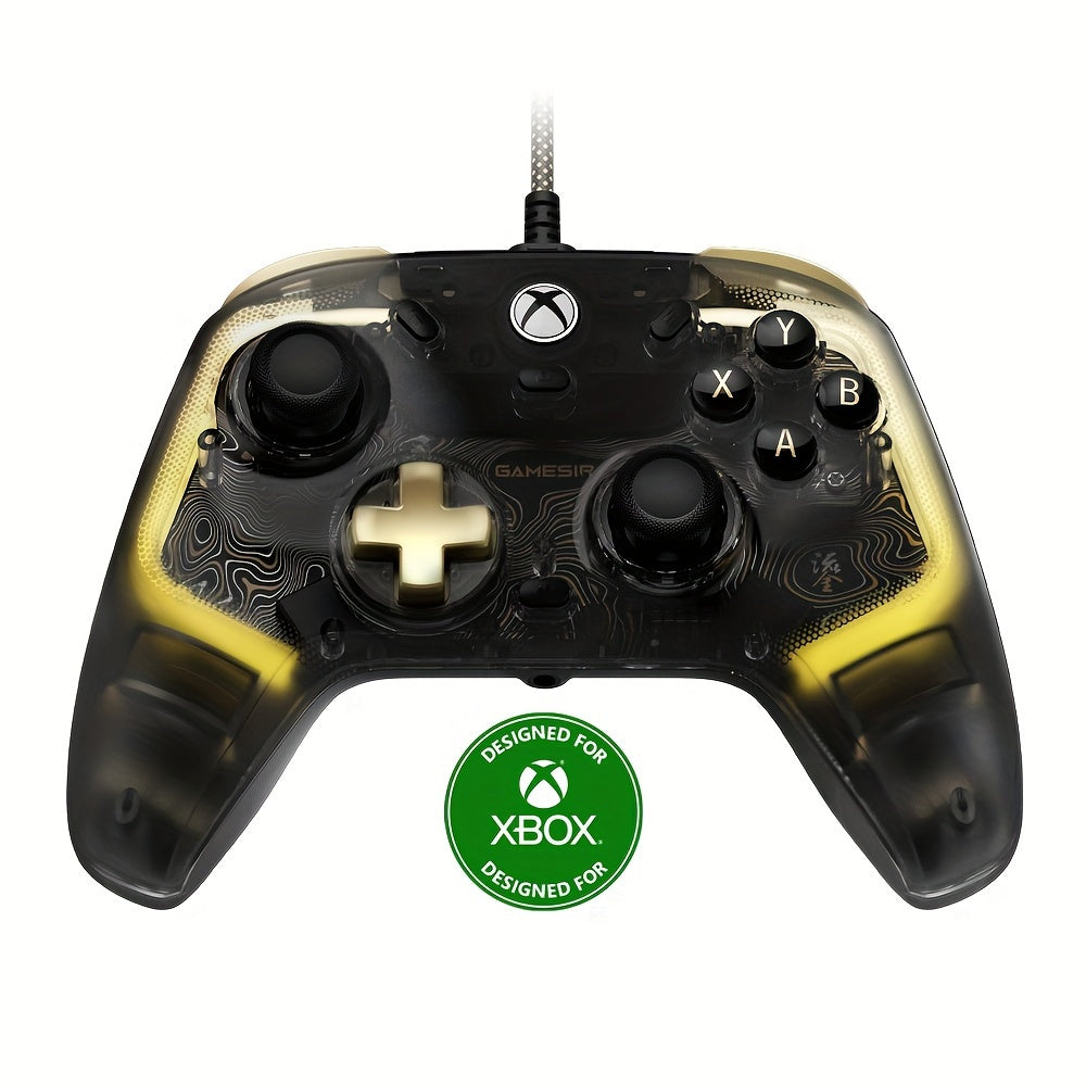 GameSir Kaleid Transparent Wired Controller for Xbox Series X|S, Xbox One, and Windows 10/11 with Hall Effect Joysticks, Hall Trigger, 3.5mm Audio Jack, and RGB Lights.