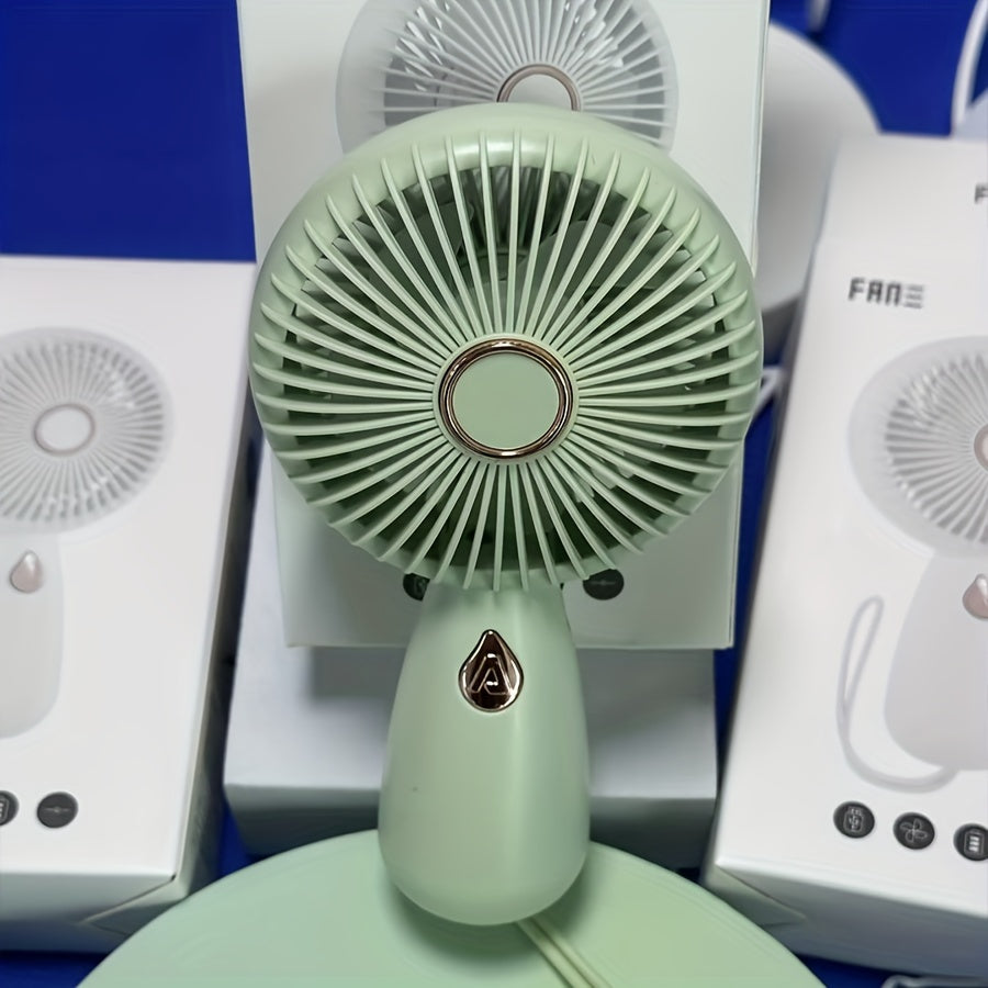 Compact Handheld Mini Fan with LED Lights, USB Rechargeable Quiet Desk Fan, Perfect for Personal Cooling on the Go or at the Office